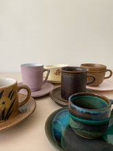 Afbeelding in Gallery-weergave laden, set | vier blauwe kopjes met schotel
